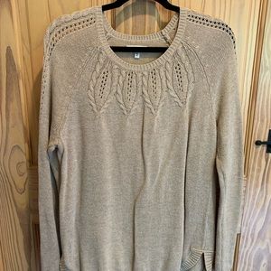 Tan cable knit sweater